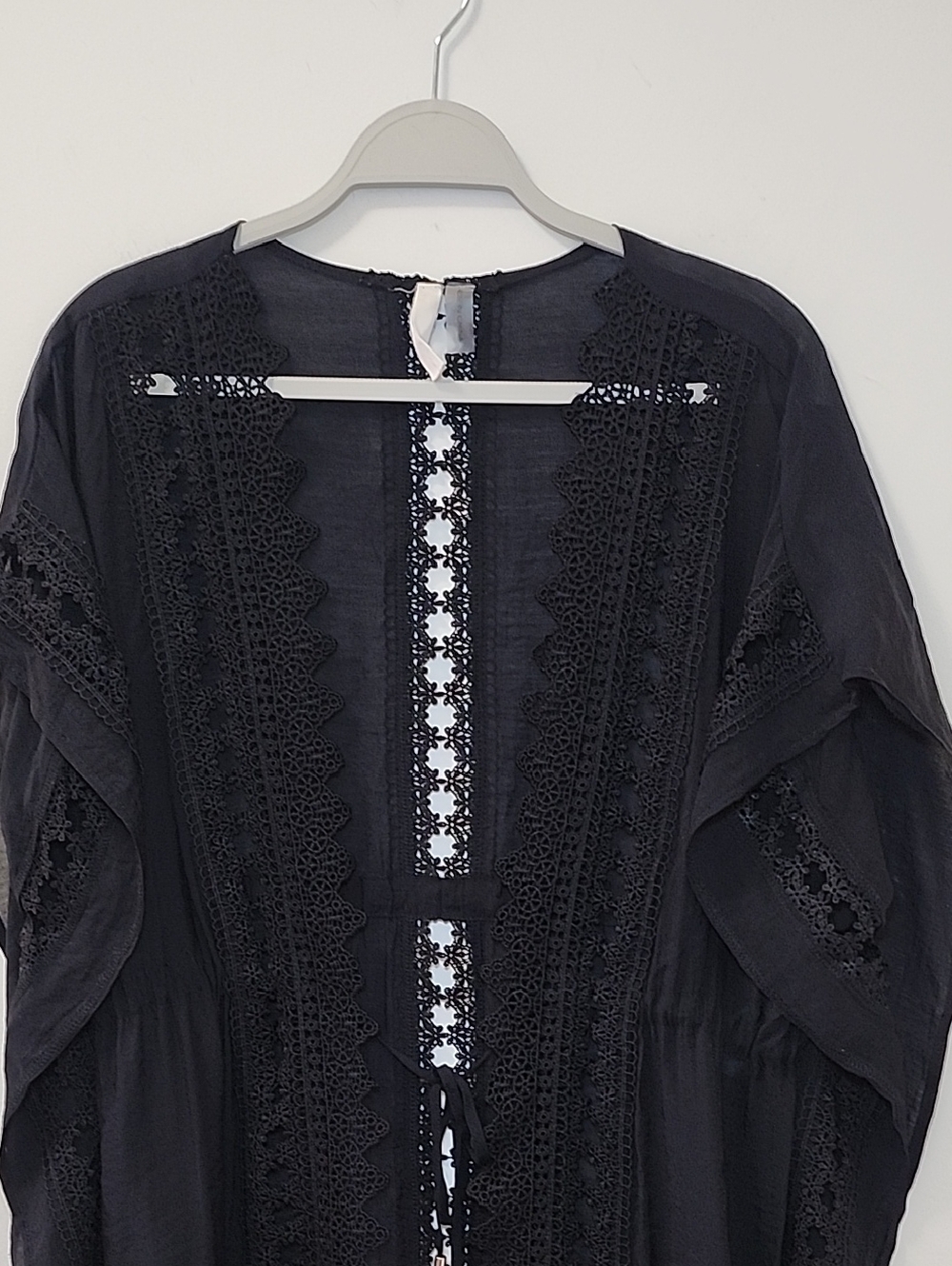 ELAN Vivi crochet Cover Up tie front boho slouchy women’s Lace Sz Small/ Meduim - Picture 5 of 16